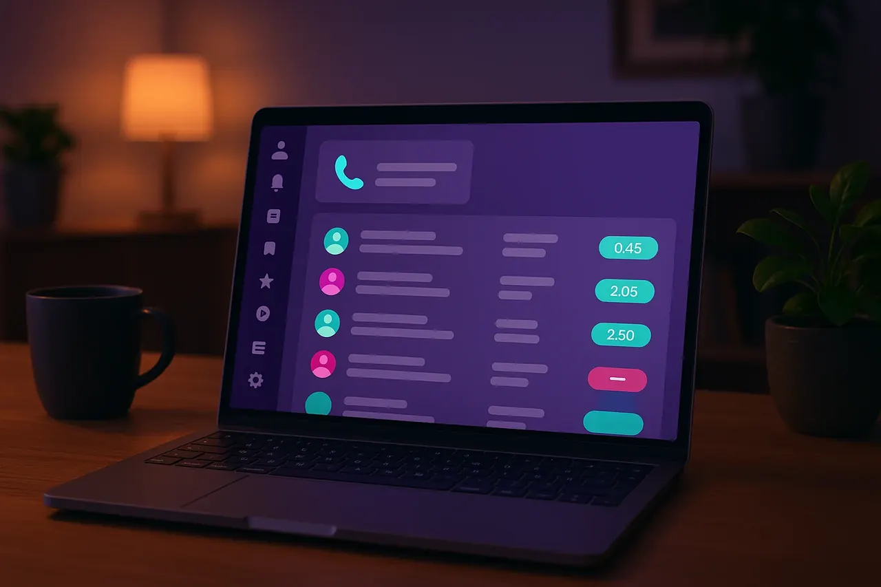 AI receptionist call-management dashboard on a Houston small business operator workspace showing live inbound calls handled and escalated