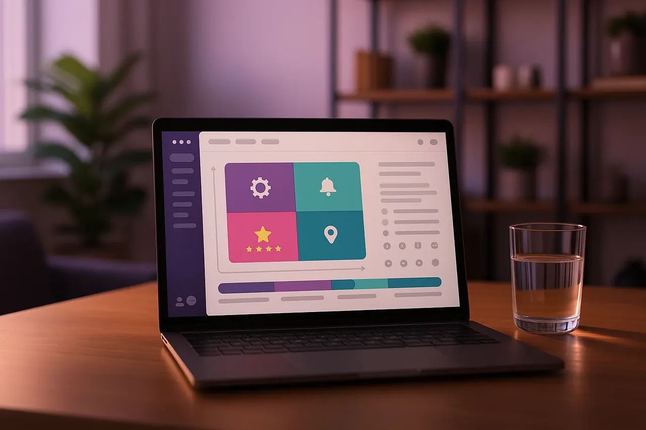 Mastodon Marketing versus The Automators Houston AI comparison dashboard on a laptop showing positioning-matrix 2x2 quadrant chart