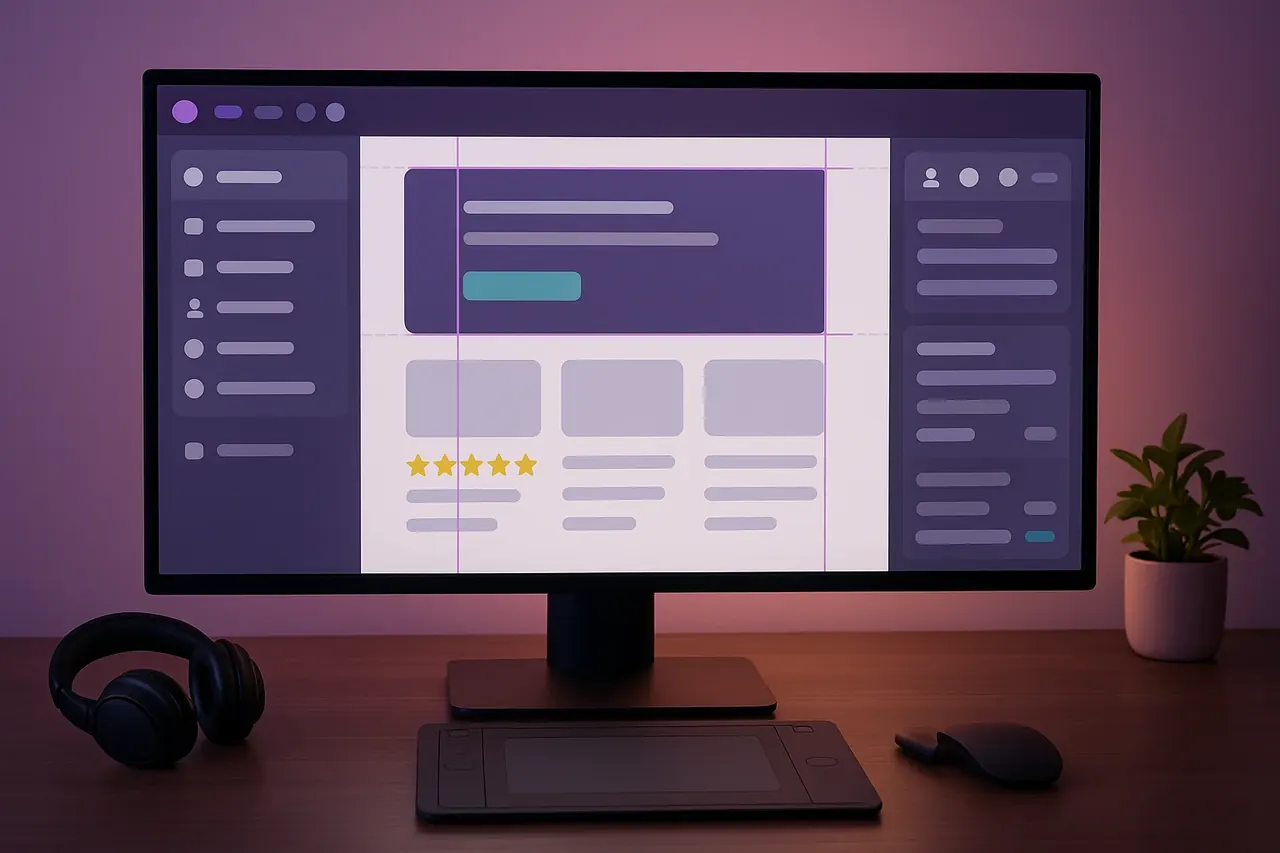 Houston web design and development workspace showing conversion-optimized website built with Astro and brand-aligned dark theme design