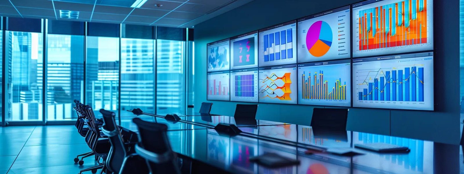 a modern office space features a sleek conference table covered in color-coded charts and digital devices, emphasizing the strategic analysis and collaboration necessary for effective budgeting and outcome measurement in digital marketing campaigns. a modern office space features a sleek conference table covered in color-coded charts and digital devices, emphasizing the strategic analysis and collaboration necessary for effective budgeting and outcome measurement in digital marketing campaigns.