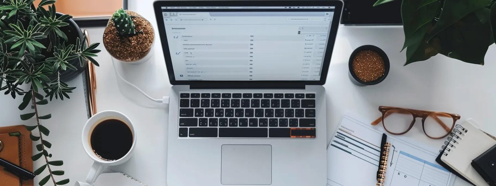 a modern office workspace featuring a sleek laptop open to an email marketing dashboard, surrounded by stylish office supplies, conveying the energetic and focused atmosphere of building an email list from scratch. a modern office workspace featuring a sleek laptop open to an email marketing dashboard, surrounded by stylish office supplies, conveying the energetic and focused atmosphere of building an email list from scratch.