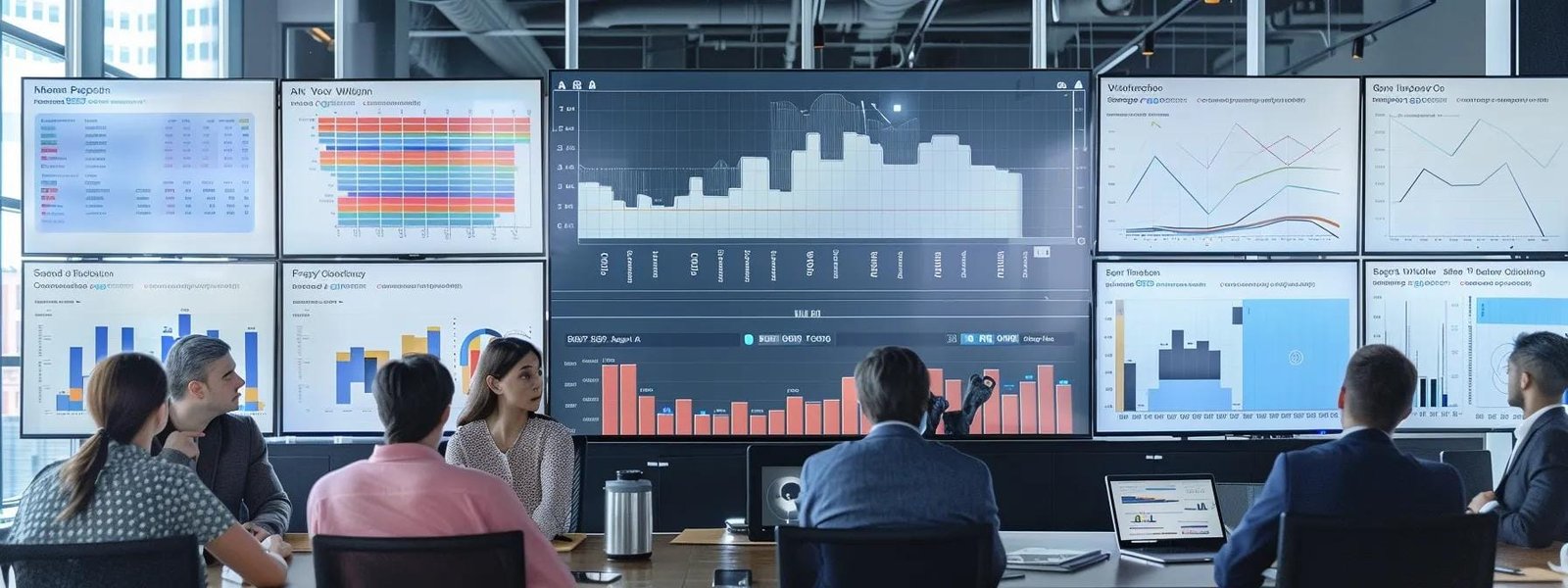 a sleek, modern office in new york city features a dynamic team collaborating over digital marketing strategies on high-tech screens, showcasing charts and analytics in an energetic, innovation-driven atmosphere. a sleek, modern office in new york city features a dynamic team collaborating over digital marketing strategies on high-tech screens, showcasing charts and analytics in an energetic, innovation-driven atmosphere.